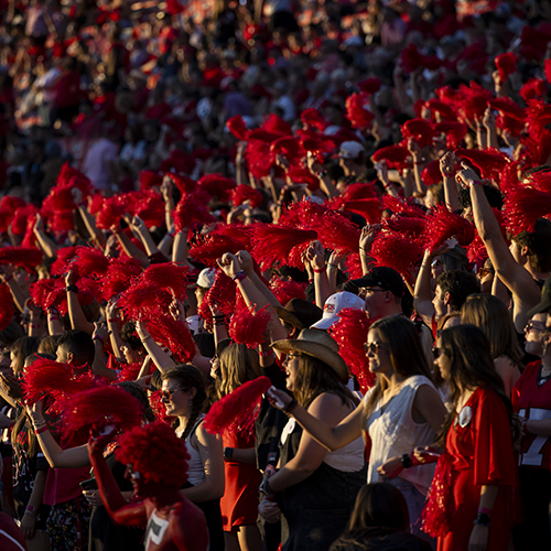 Sandford Stadium Packed with Fans wearing red